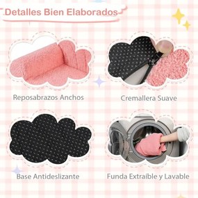 Sofá dobrável 2 em 1 em forma de concha para crianças, convertível em cama com braços, capa removível e base antiderrapante, para maiores de 3 anos, c