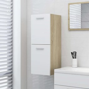 vidaXL Armário casa de banho 30x30x80 cm cor branco e carvalho sonoma
