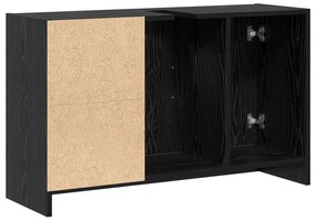 Armário de Pia Carvalho Preto 90x29x55 cm Madeira Engenharia