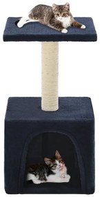 Árvore p/ gatos c/ postes arranhadores sisal 55 cm azul escuro
