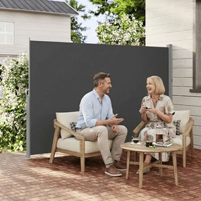 Toldo lateral 160 x 500 cm com caixa de aço antracite