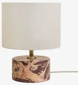 Candeeiro De Mesa Em Pedra Natural Orlena Mármore Vermelho Cherry Gold & Branco-escuro Ø20 Cm - ↑15 Cm Arlina - Sklum