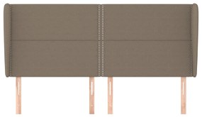Cabeceira cama abas tecido 203x23x118/128 cm cinza-acastanhado