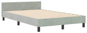 Cama vidaXL Cinza Claro 120x190 cm Veludo