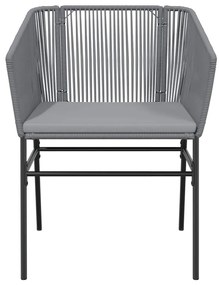 Conjunto jantar jardim 5 peças almofadas vidro vime cinzento PE