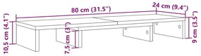 Suporte para monitor ajustável derivados de madeira preto