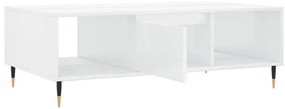 Mesa de centro 104x60x35 cm derivados madeira branco brilhante