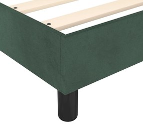 Cama boxspring com colchão 120x200 cm veludo verde-escuro