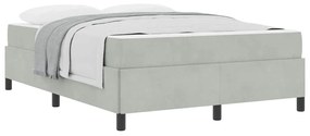 Estrutura da Cama Branco e Cinza Claro 160 x 200 cm Veludo