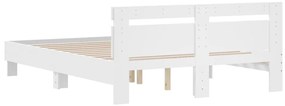 Estrutura cama c/ cabeceira 150x200 cm derivados madeira branco