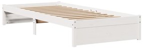 Estrutura de cama c/ cabeceira sem colchão 100x200 cm branco