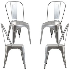 Pack 4 Cadeiras Torix - Cinza metalizado