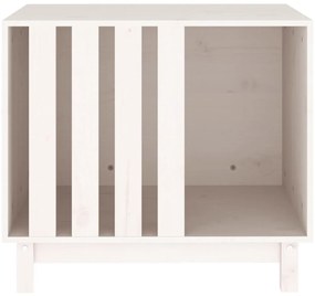 Casota para cães 70x50x62 cm madeira de pinho maciça branco