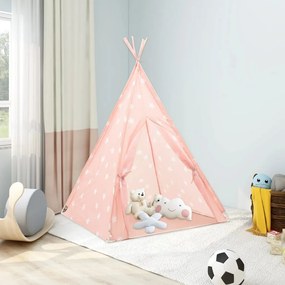 vidaXL Tenda teepee infantil c/ saco poliéster 115x115x160 cm rosa