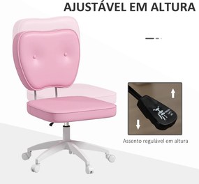 Vinsetto Cadeira de Escritório Estofada em PU Cadeira de Escritório Gi