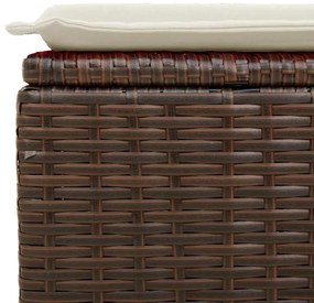 6 pcs conjunto de sofás jardim c/ almofadões vime PE castanho