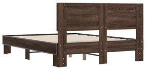 Estrutura de cama 140x200cm derivados madeira/metal