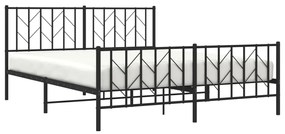 Estrutura de cama sem colchão com pés 160x200 cm preto