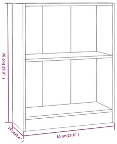 Estante 60x24x74,5 cm derivados de madeira cinzento sonoma