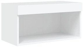 Móvel de TV com luzes LED 60x30x30 cm branco