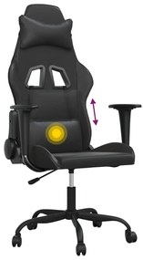 Cadeira gaming de massagens couro artificial preto