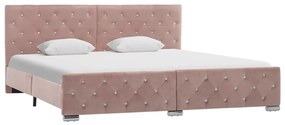 286828 vidaXL Estrutura de cama 180x200 cm veludo rosa