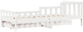 Sofá-cama com gavetas 80x200 cm madeira de pinho maciça