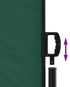 Toldo lateral retrátil 140x600 cm verde-escuro
