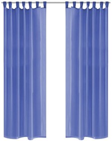 Cortinas em voile 2 pcs 140x225 cm azul real