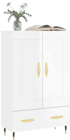 Aparador alto 69,5x31x115 cm derivados madeira branco brilhante