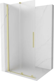 Mexen Velar Parede de duche deslizante Walk-in 80 x 200 cm, fosco 8 mm, dourado escovado - 871-080-000-33-55