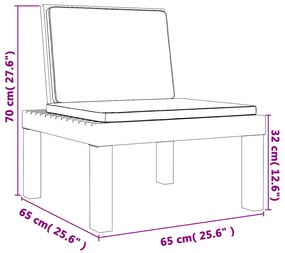 3 pcs conjunto lounge de jardim com almofadões PP antracite