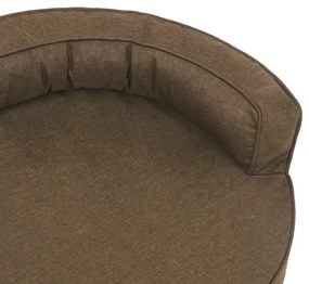 Cama para cães ergonómica 75x53 cm aspeto linho castanho