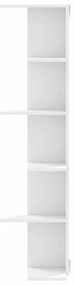 Estante parede p/ canto 36,5x36,5x140 cm deriv. madeira branco