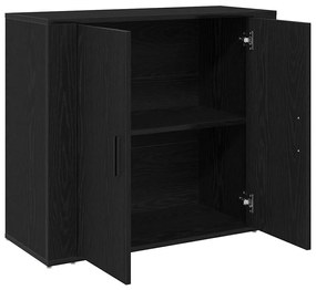 Sideboard vidaXL Preto Carvalho 80x33x70 cm Madeira de Engenharia