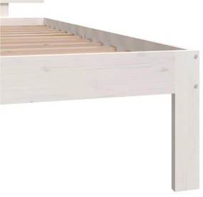 Estrutura de cama 100x200 cm pinho maciço branco