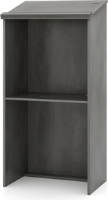 Suporte para pódio 58 x 40 x 116,5 cm com prateleira e orifícios para cabos Cinzento