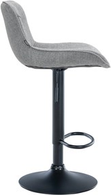 Banco alto em tecido com estrutura preta 85-106 x 49 x 51 cm cinzento