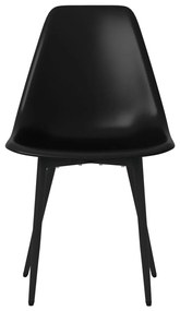 Cadeiras de jantar 6 pcs PP preto