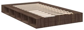 Estrutura de cama 135x190cm derivados madeira carvalho castanho