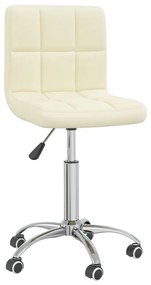 vidaXL Cadeira de jantar giratória tecido cor creme