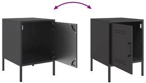 Mesas de cabeceira 2 pcs 36x39x50,5cm aço preto