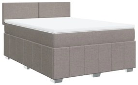 Cama com molas/colchão 160x200 cm tecido castanho-acinzentado