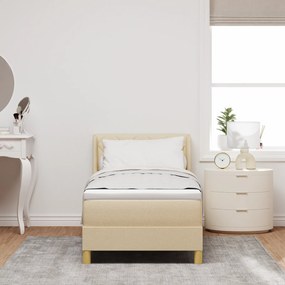 vidaXL Cama Box com Colchão , Creme, 80 x 200 cm, Tecido