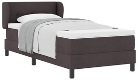 Cama Box Spring vidaXL com Colchão Marrom Escuro 100x200 cm em Tecido