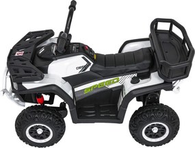 Moto 4 eletrica 12V 4x4 para crianças ATV Robust 01, Rodas de espuma EVA Branca