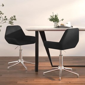 vidaXL Cadeiras de jantar giratórias 2 pcs tecido preto