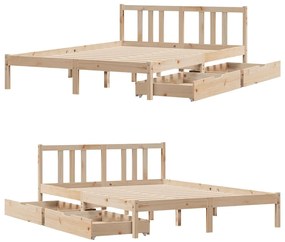 Cama sem colchão 135x190 cm madeira de pinho maciça