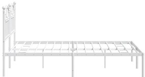 Estrutura de cama com cabeceira 135x190 cm metal branco
