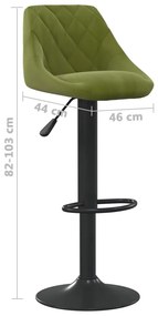 Bancos de bar 2 pcs veludo verde-claro